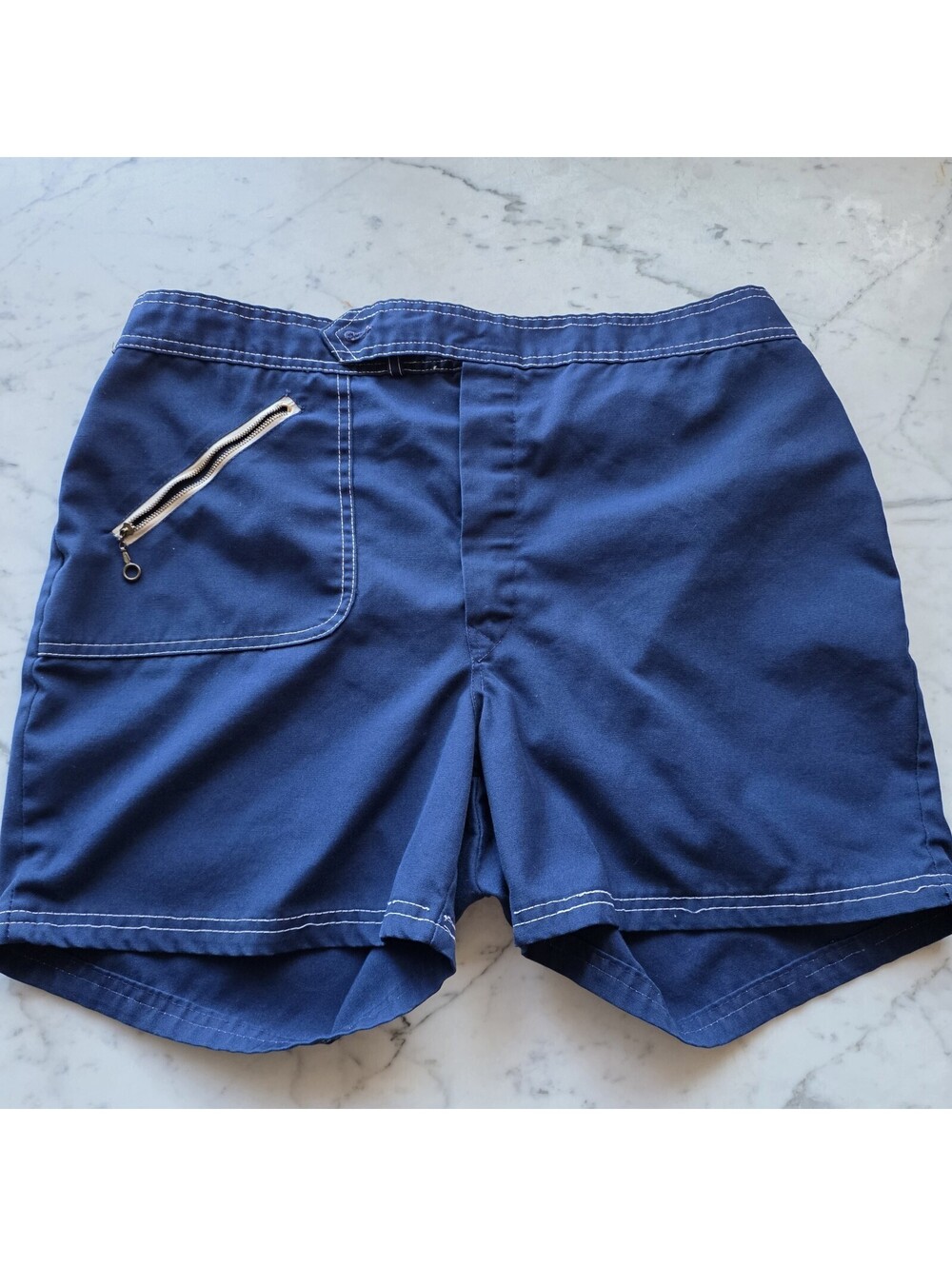 Vintage 60s Port of Call Robert Bruce Swim Trunks USA Mens 36 Navy